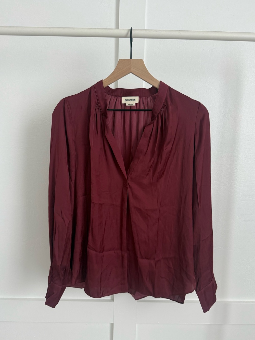 Zadig & Voltaire Tink Satin Blouse Burgundy